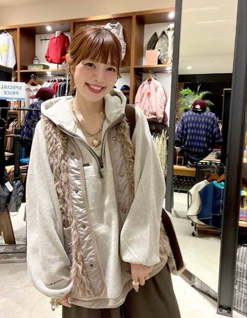 【美品】niko and... アソートファーベスト モカ 完売品✳︎着用1回✳︎