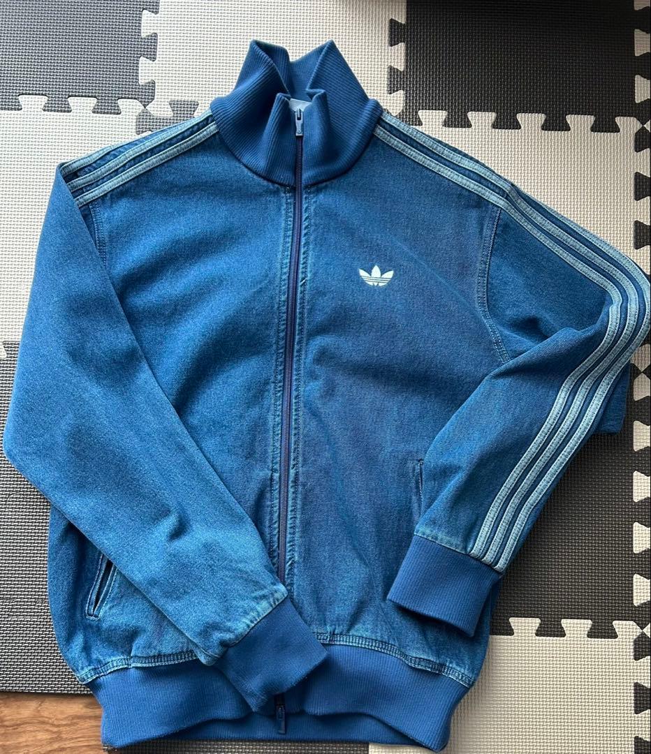 【美品⭐️】アディカラー デニム ファイヤーバード トラックトップ　ブルー　L