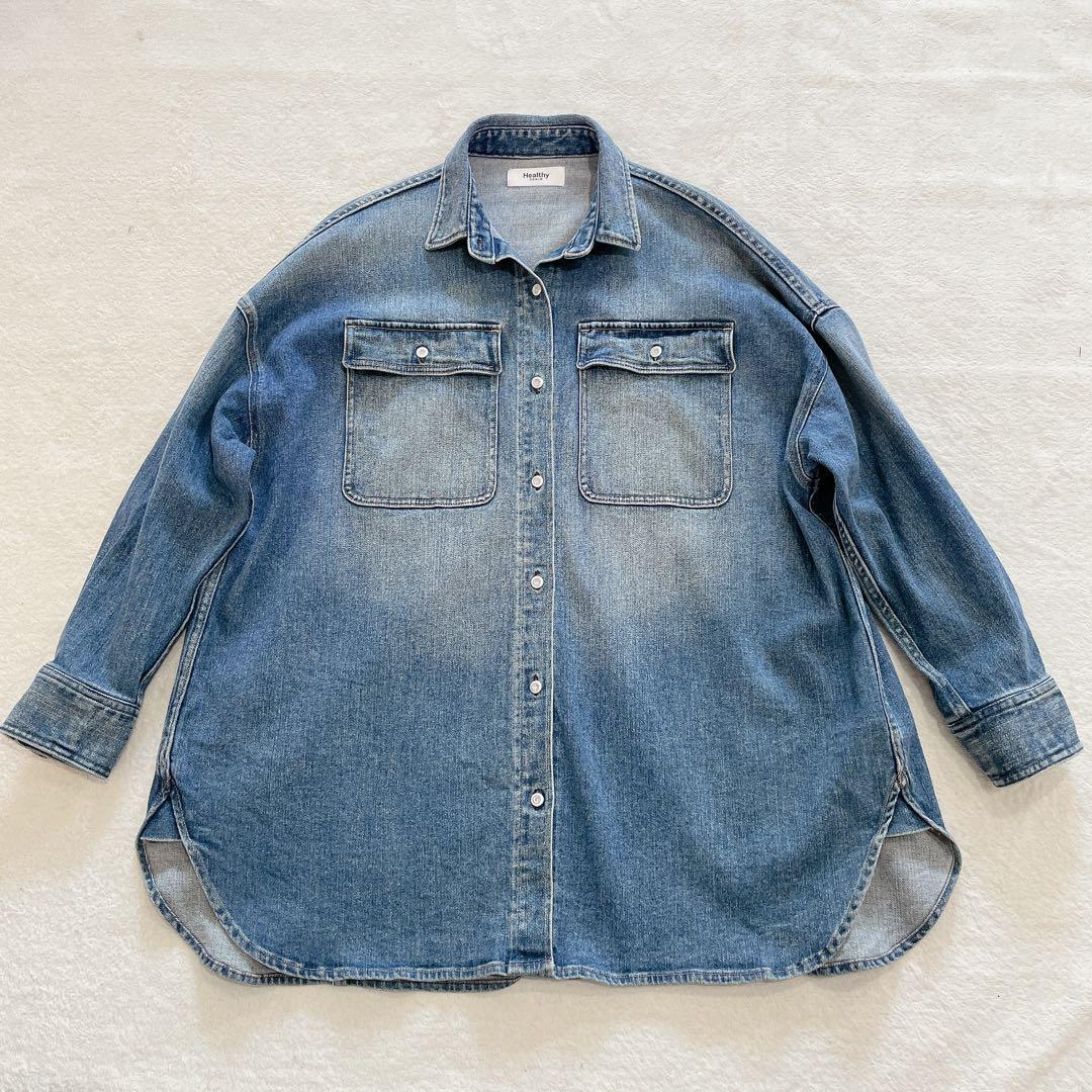 ヘルシーデニム　Almond　デニムシャツ　ビッグシルエット　HL87620