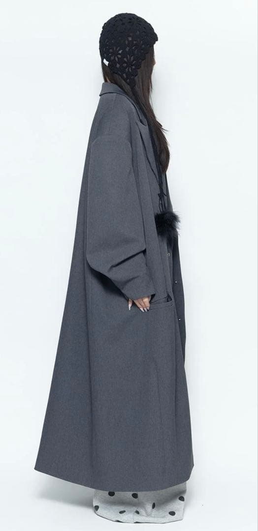 THEREDTHREAD S maxi tailored coat グレー