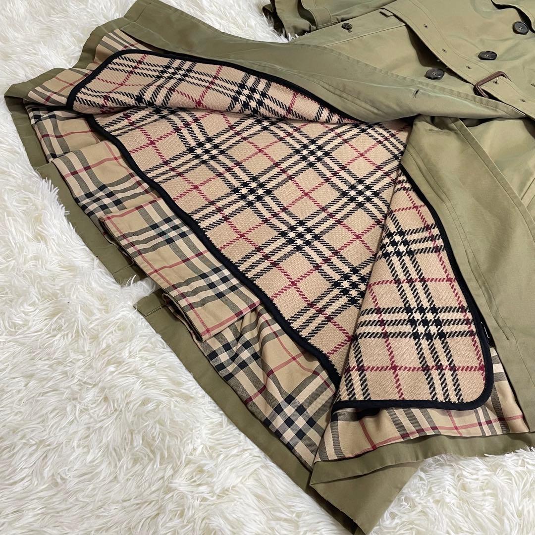 【希少】 バーバリーロンドン トレンチコート ライナー ベルト ダブル 玉虫色