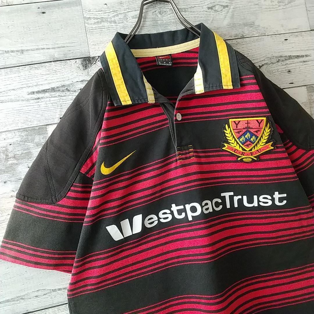 希少☆ナイキ 刺繍 ニュージーランド製 CRFU ラガーシャツ 半袖 L相当