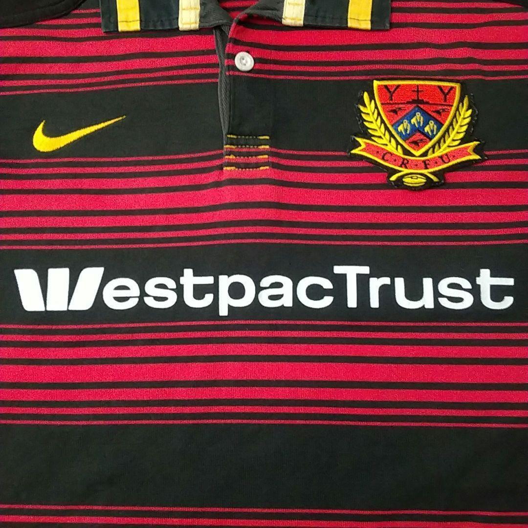 希少☆ナイキ 刺繍 ニュージーランド製 CRFU ラガーシャツ 半袖 L相当