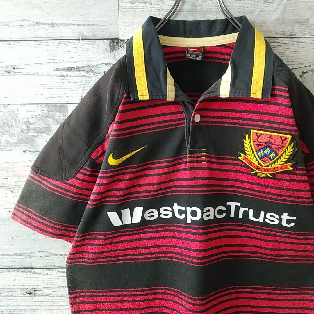 希少☆ナイキ 刺繍 ニュージーランド製 CRFU ラガーシャツ 半袖 L相当