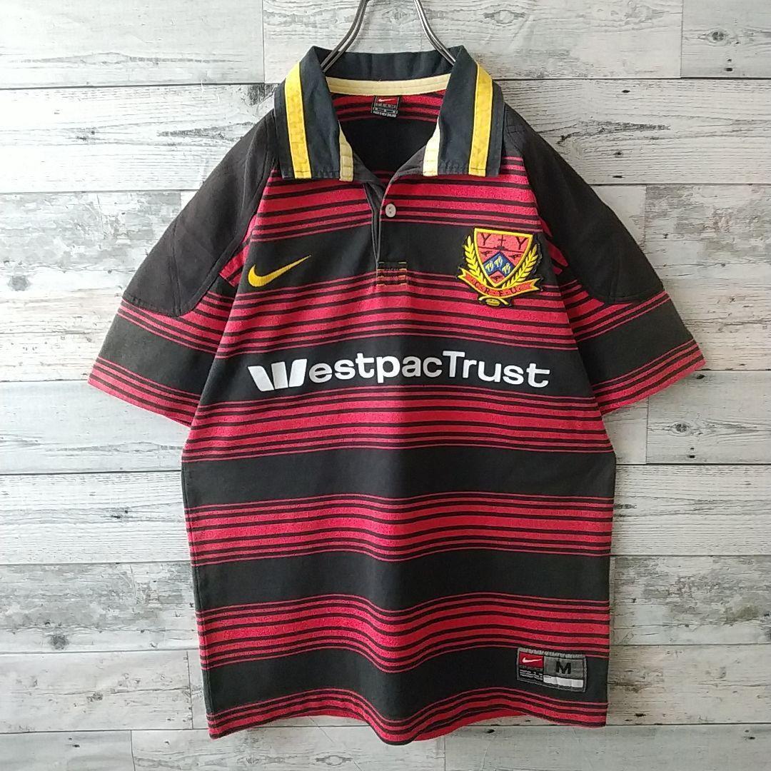 希少☆ナイキ 刺繍 ニュージーランド製 CRFU ラガーシャツ 半袖 L相当