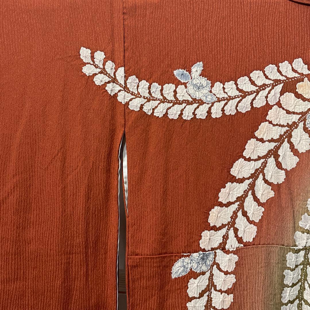 RIKAN様　辻が花　訪問着　トールサイズ　落款　茶系