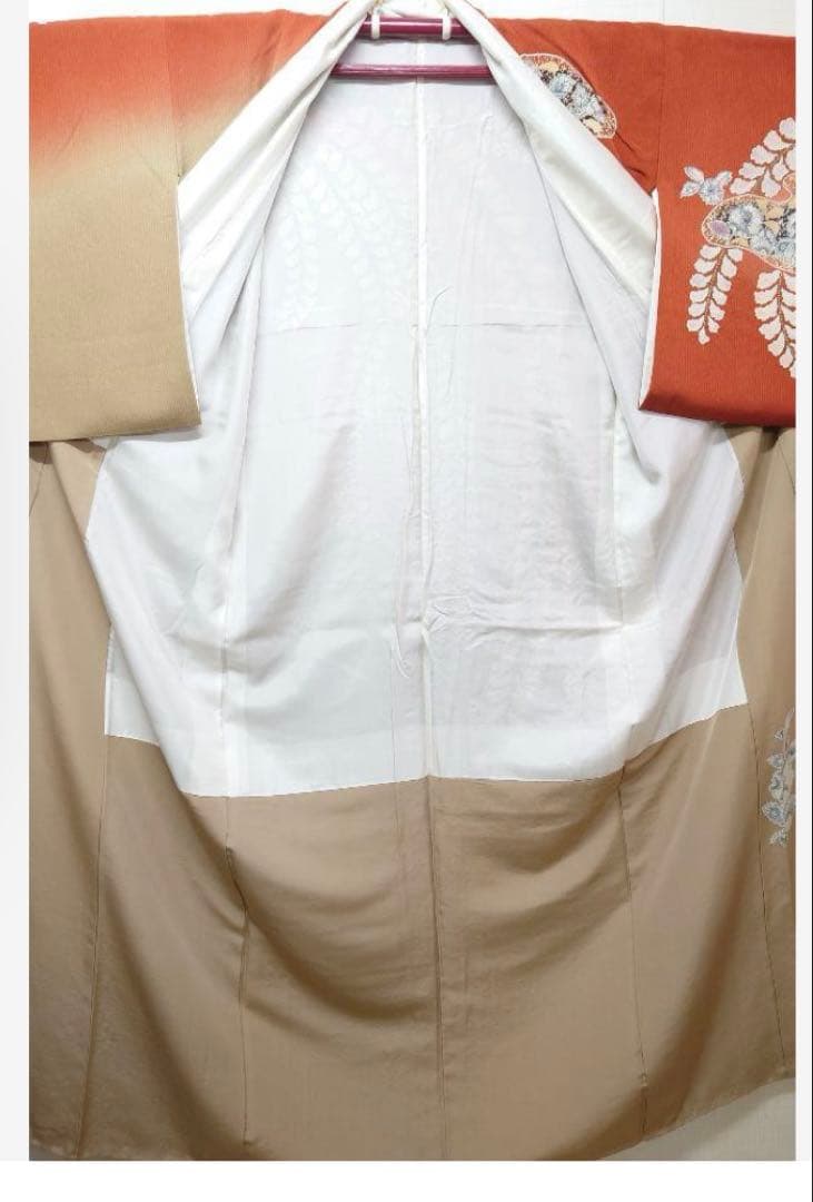 RIKAN様　辻が花　訪問着　トールサイズ　落款　茶系