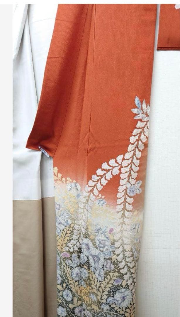 RIKAN様　辻が花　訪問着　トールサイズ　落款　茶系