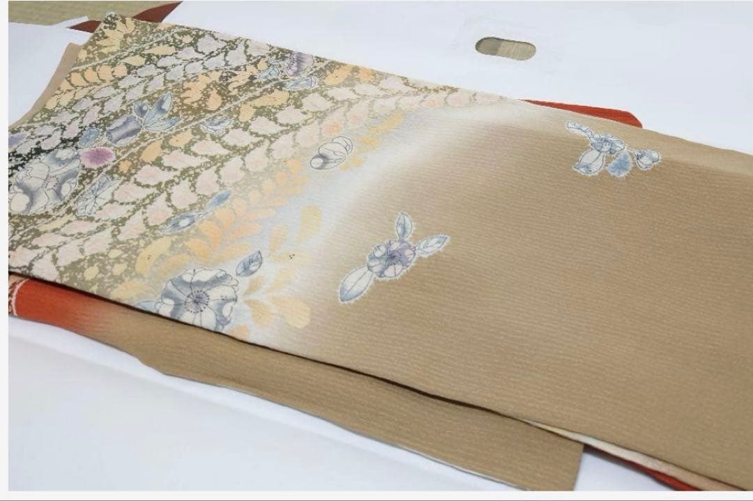 RIKAN様　辻が花　訪問着　トールサイズ　落款　茶系