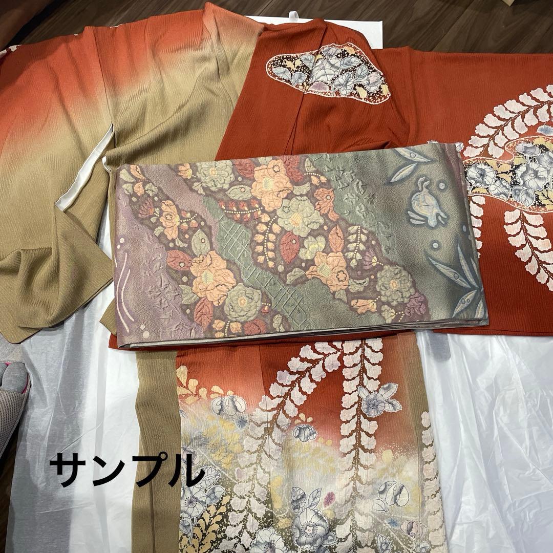 RIKAN様　辻が花　訪問着　トールサイズ　落款　茶系