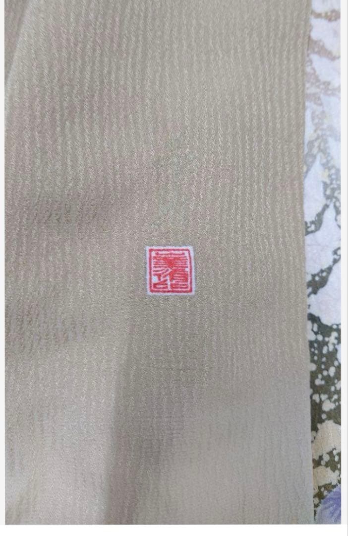 RIKAN様　辻が花　訪問着　トールサイズ　落款　茶系