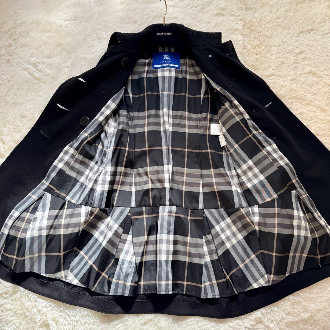 バーバリーブルーレーベル フレア コート Aライン ブラック 36