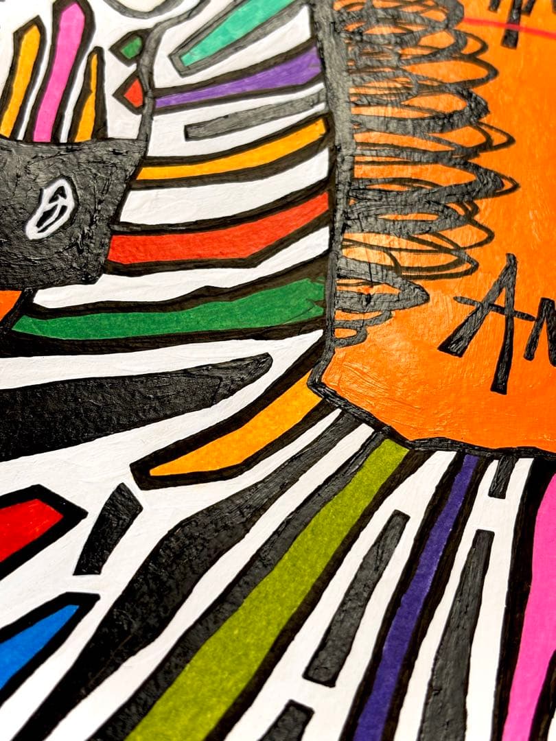 ま*る様 「 勇気が鮮やかに光輝くとき 」｜絵画 原画 抽象画 絵 動物画 ドロ