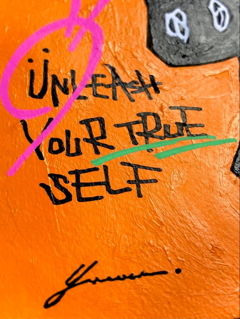 ま*る様 「 勇気が鮮やかに光輝くとき 」｜絵画 原画 抽象画 絵 動物画 ドロ