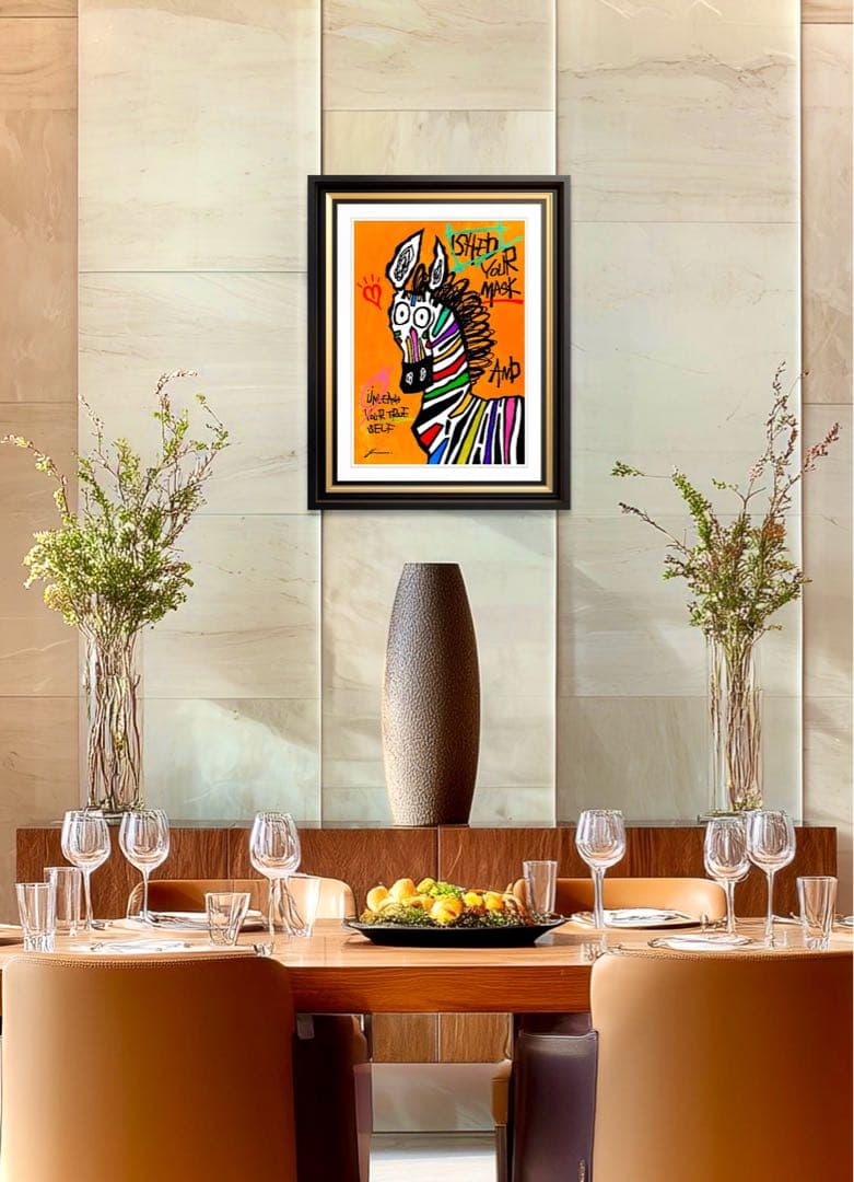 ま*る様 「 勇気が鮮やかに光輝くとき 」｜絵画 原画 抽象画 絵 動物画 ドロ