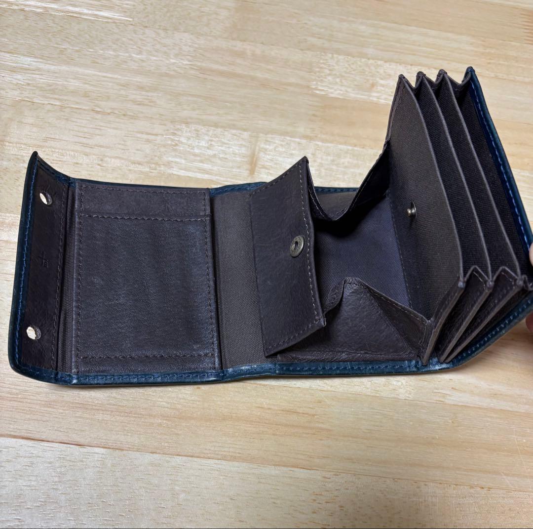 エムピウ m＋ ミッレフォッリエ P25 折り財布 ブルー チョコ 正規品