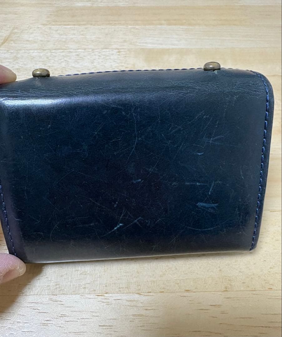 エムピウ m＋ ミッレフォッリエ P25 折り財布 ブルー チョコ 正規品