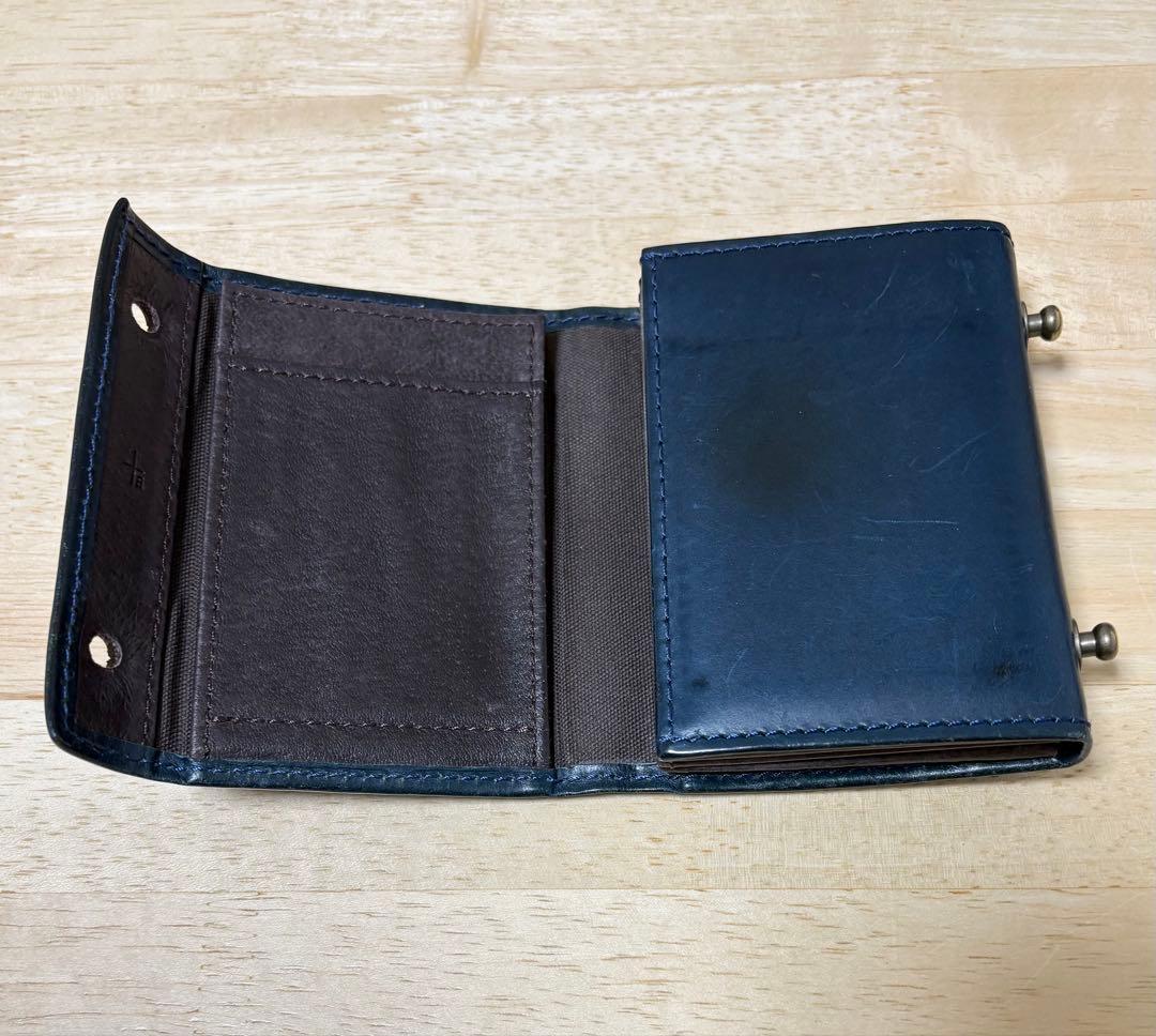エムピウ m＋ ミッレフォッリエ P25 折り財布 ブルー チョコ 正規品