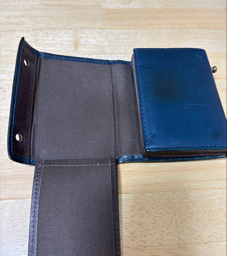 エムピウ m＋ ミッレフォッリエ P25 折り財布 ブルー チョコ 正規品