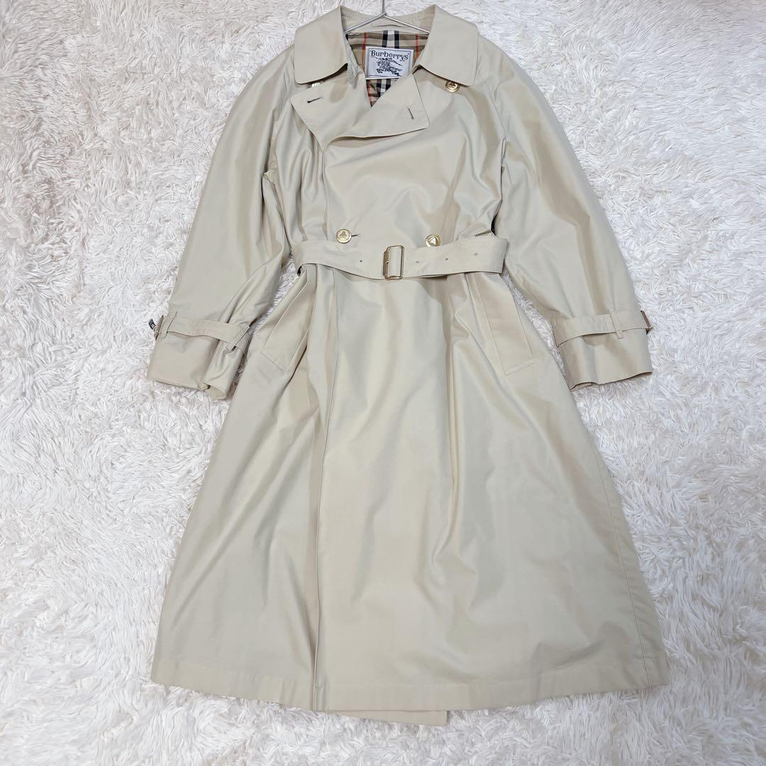 《極美品》バーバリーズ トレンチコート ベージュ ノバチェック 金ボタン ロング