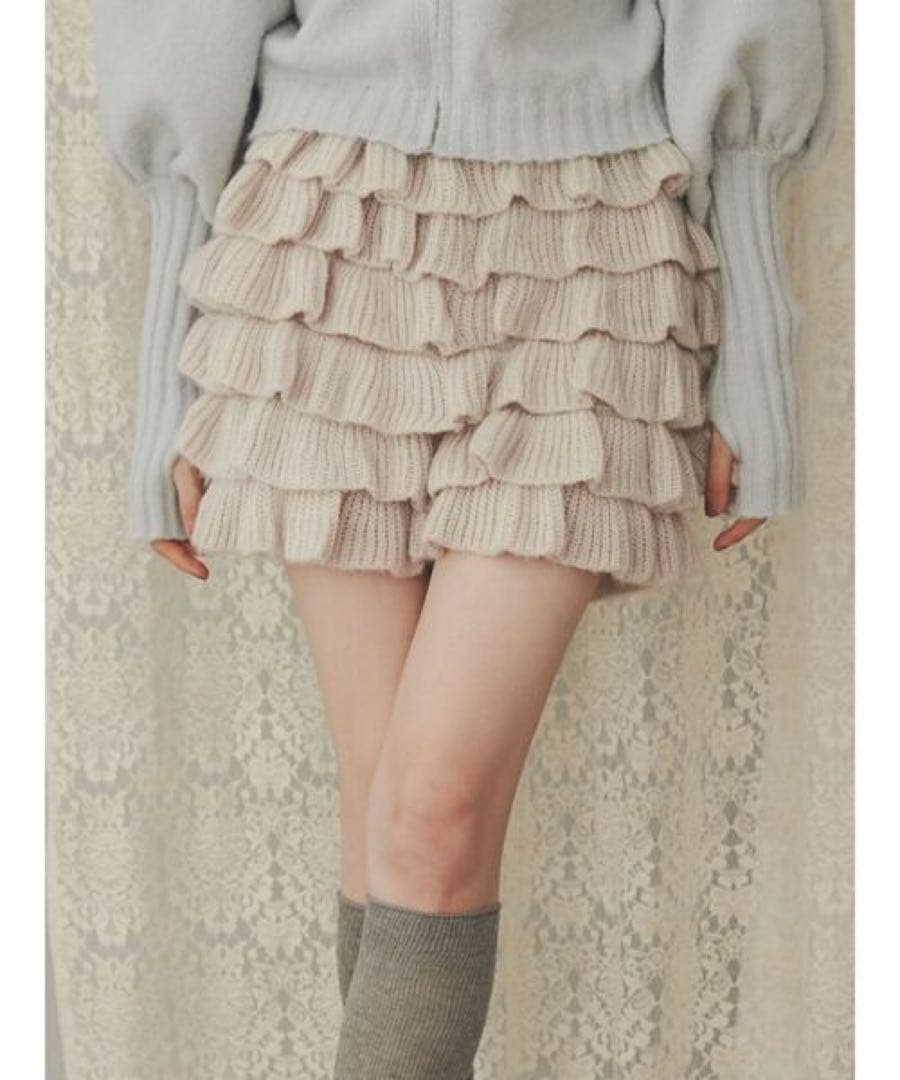 merry jenny モヘヤライクティアードショートパンツ