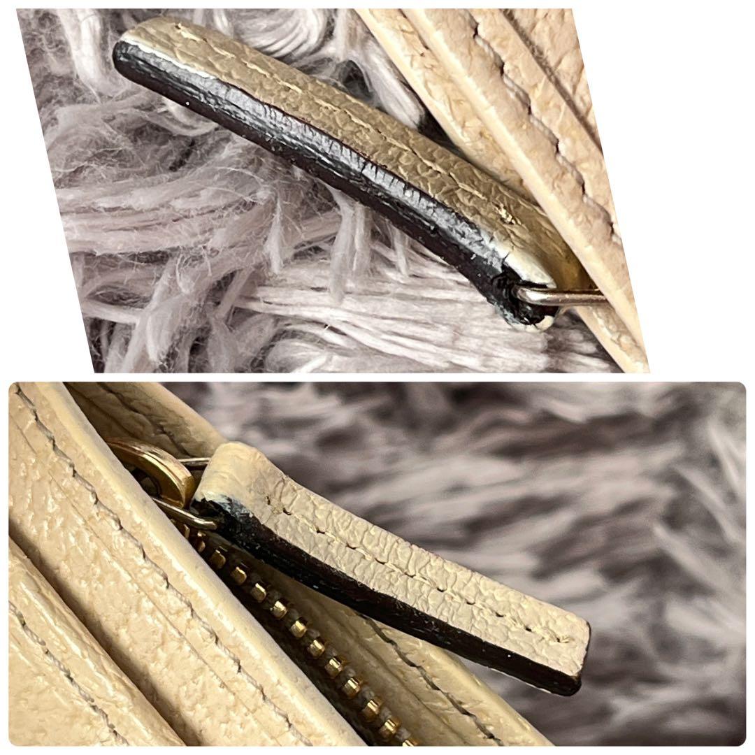 GUCCI 折り財布　GGキャンバス ホワイト　ロゴプレート　メンズ　レディース