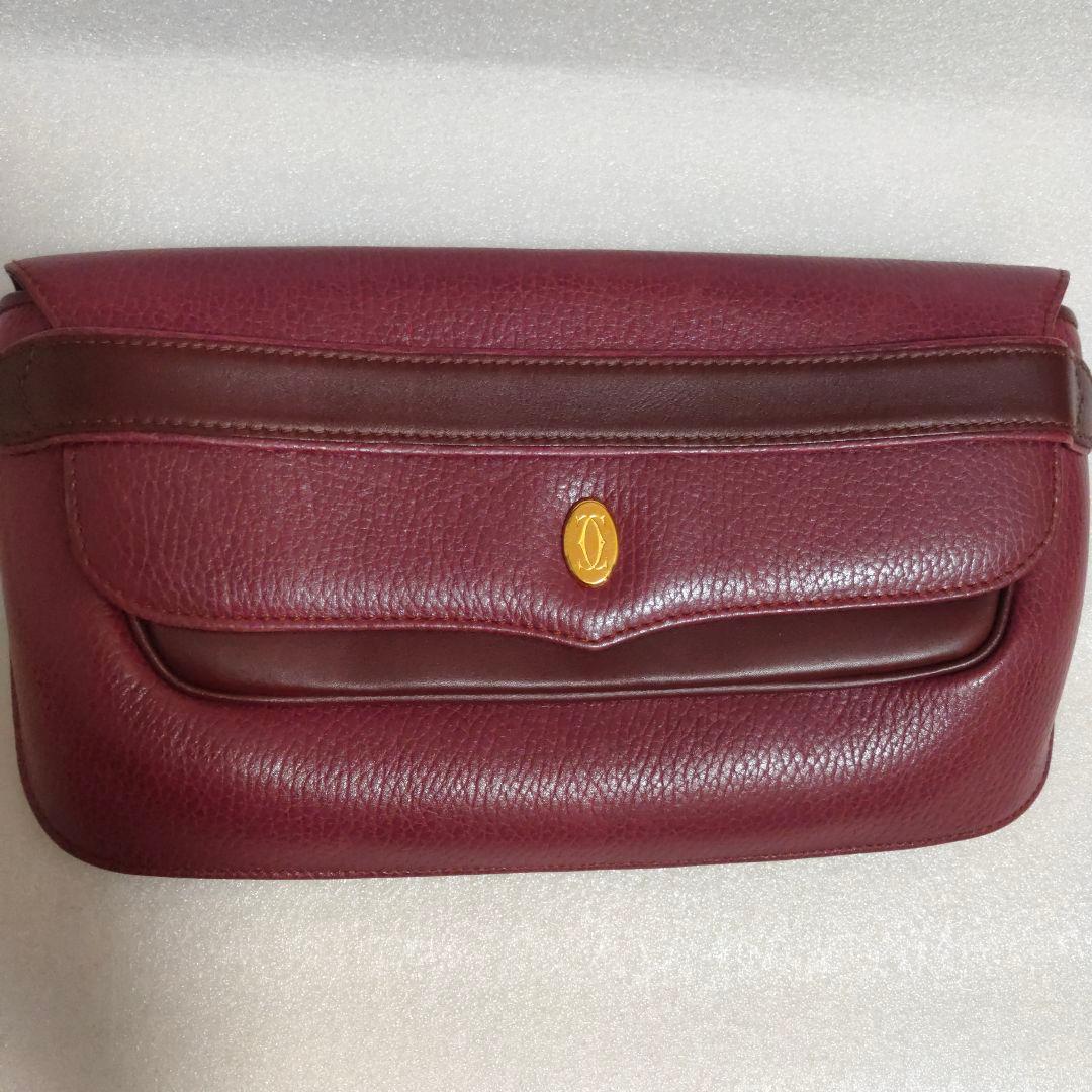 カルティエ Cartier クラッチバッグ マストライン ボルドー レザー保存袋