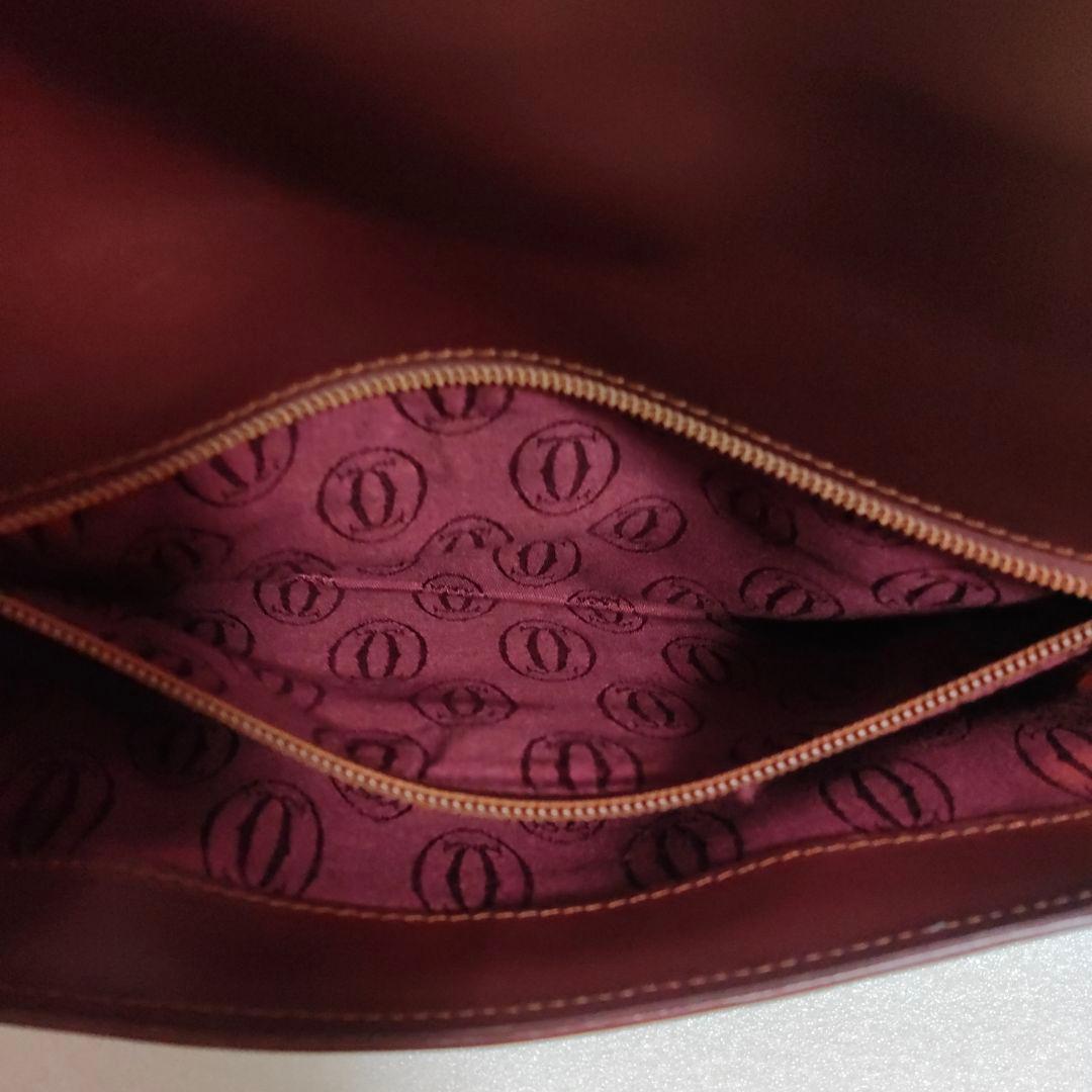 カルティエ Cartier クラッチバッグ マストライン ボルドー レザー保存袋