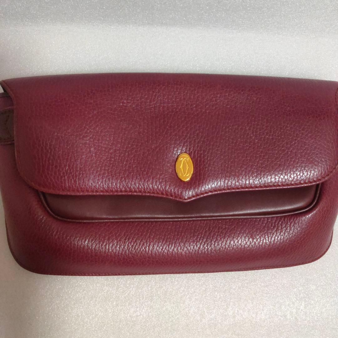カルティエ Cartier クラッチバッグ マストライン ボルドー レザー保存袋