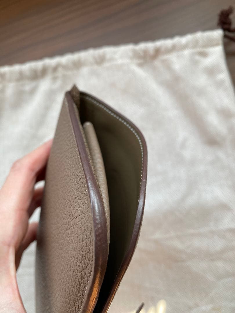 【美品】エルメス ドゴンGM ウォレット 財布 エトゥープ　HERMES