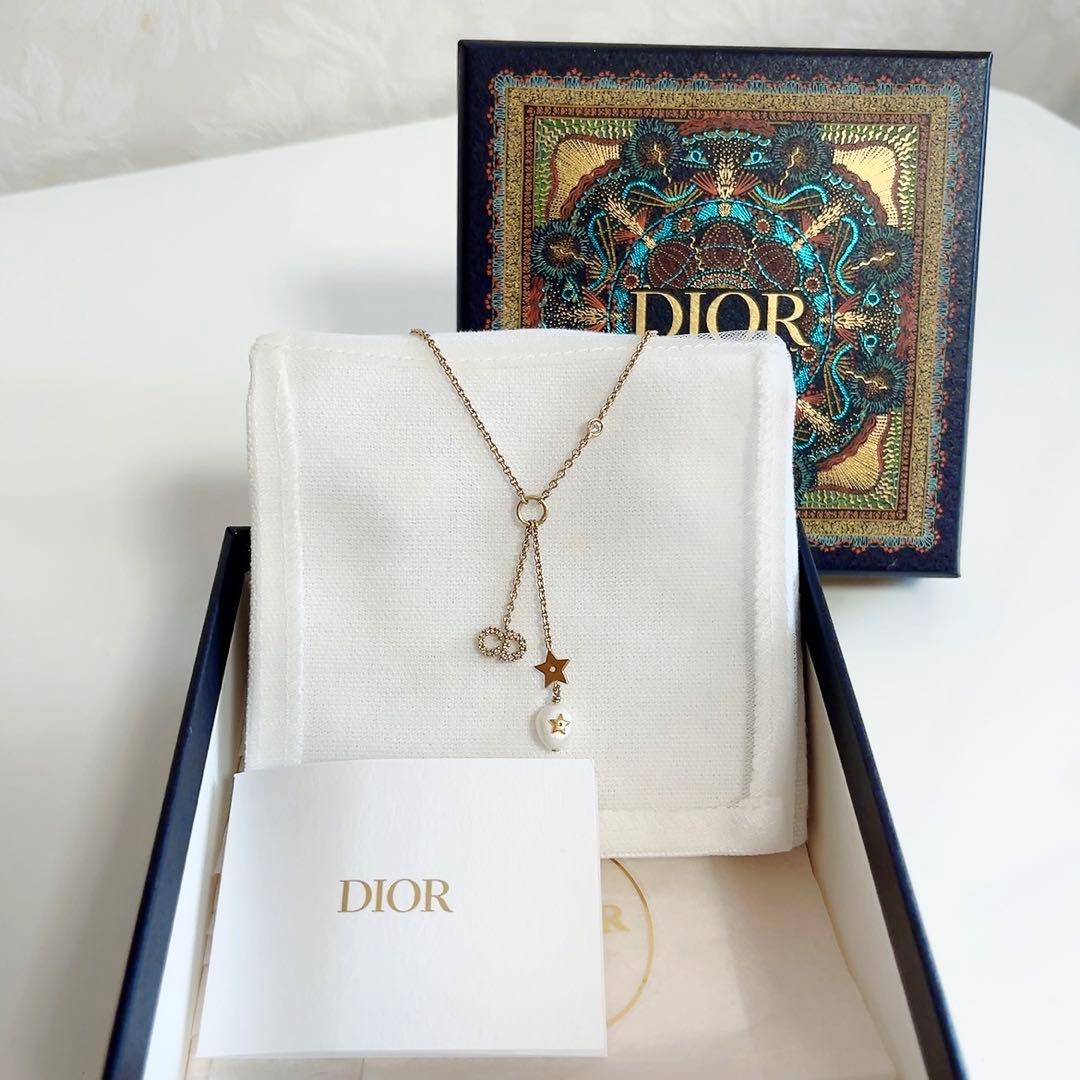 ディオール Christian Dior SHINY-D ネックレス 星 パール