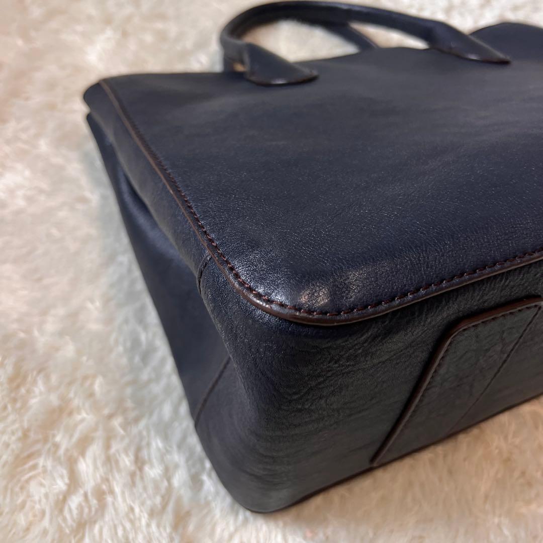 マザーハウス リン ハンドバッグ 2way ビジネスバッグ ネイビー A4収納