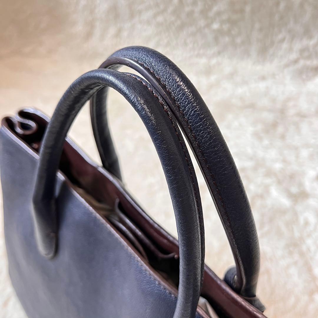 マザーハウス リン ハンドバッグ 2way ビジネスバッグ ネイビー A4収納