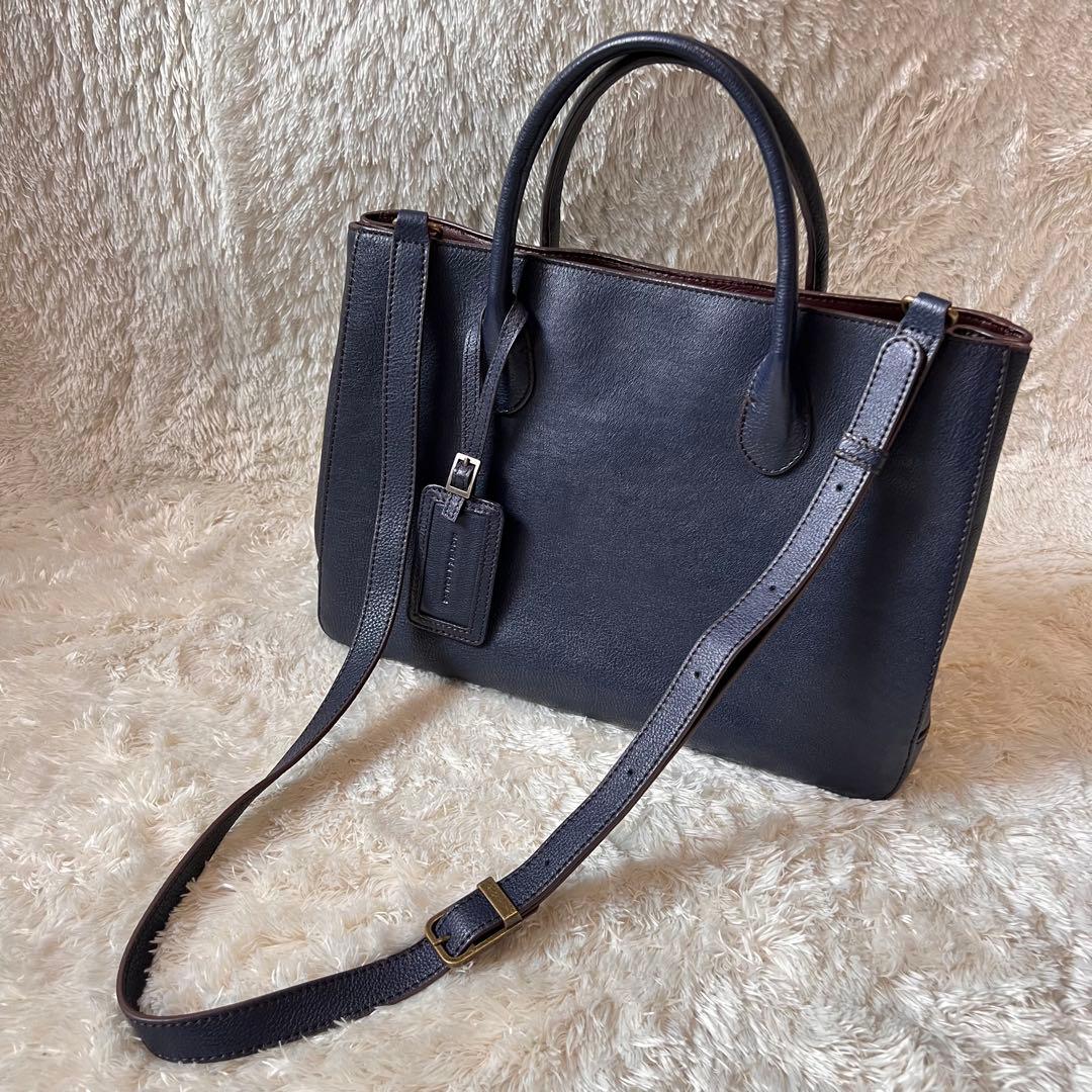 マザーハウス リン ハンドバッグ 2way ビジネスバッグ ネイビー A4収納