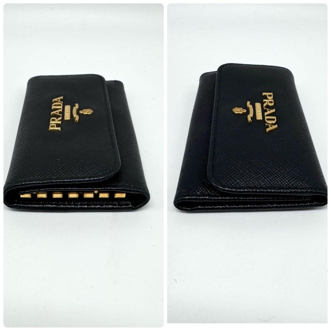 【極美品・付属品完備✨】プラダ キーケース サフィアーノレザー 黒 1PG222