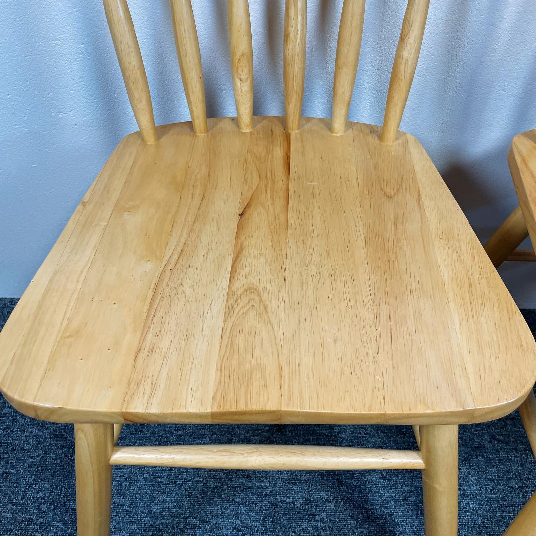 【美品】タンスのゲン　ダイニングチェア 2脚セット 木製　ウィンザーチェア