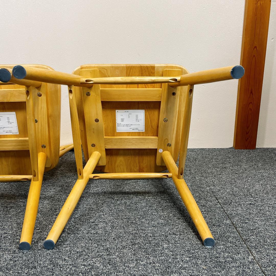 【美品】タンスのゲン　ダイニングチェア 2脚セット 木製　ウィンザーチェア