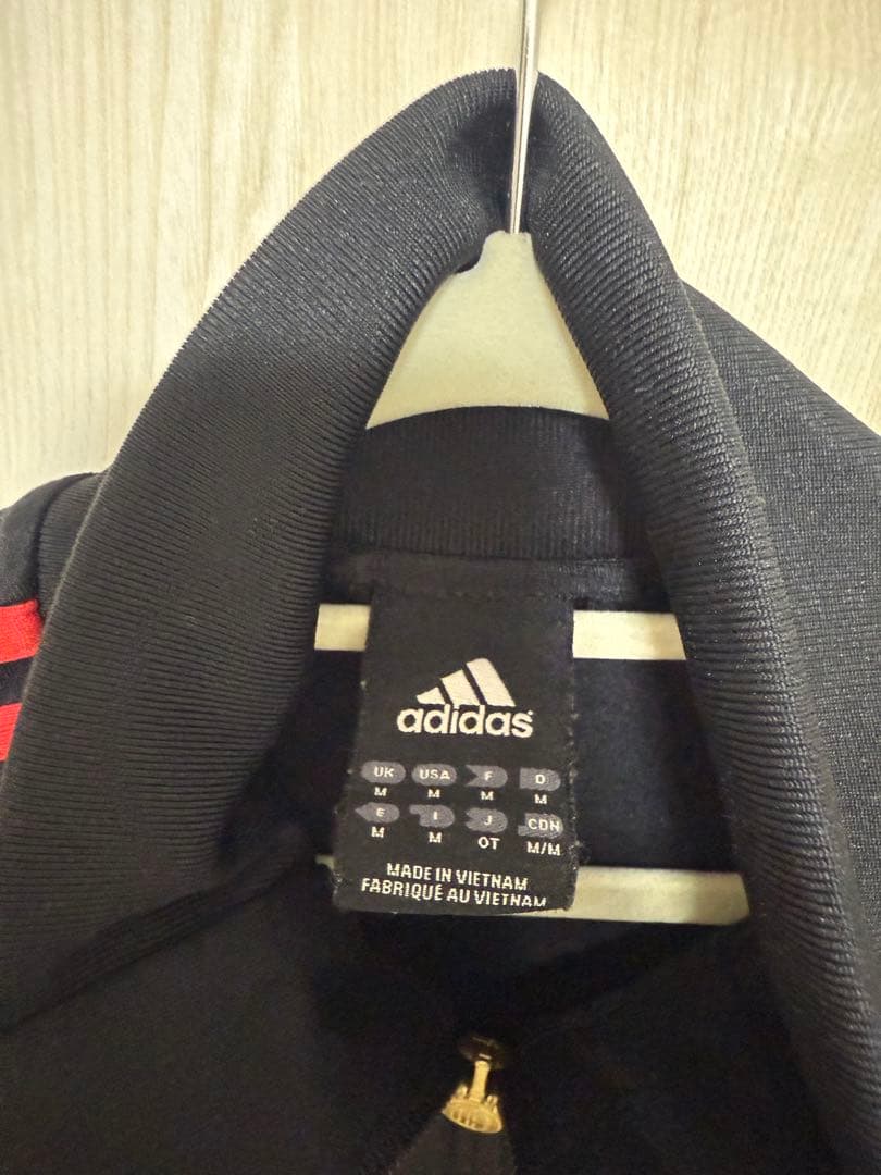adidas A C MILANジップアップジャケット M 黒/赤