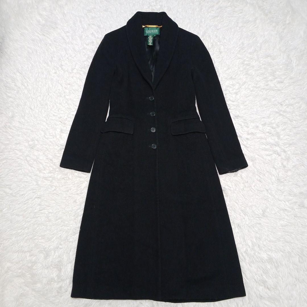 ローレン ラルフローレン ウール チェスターコート ロング 黒 S