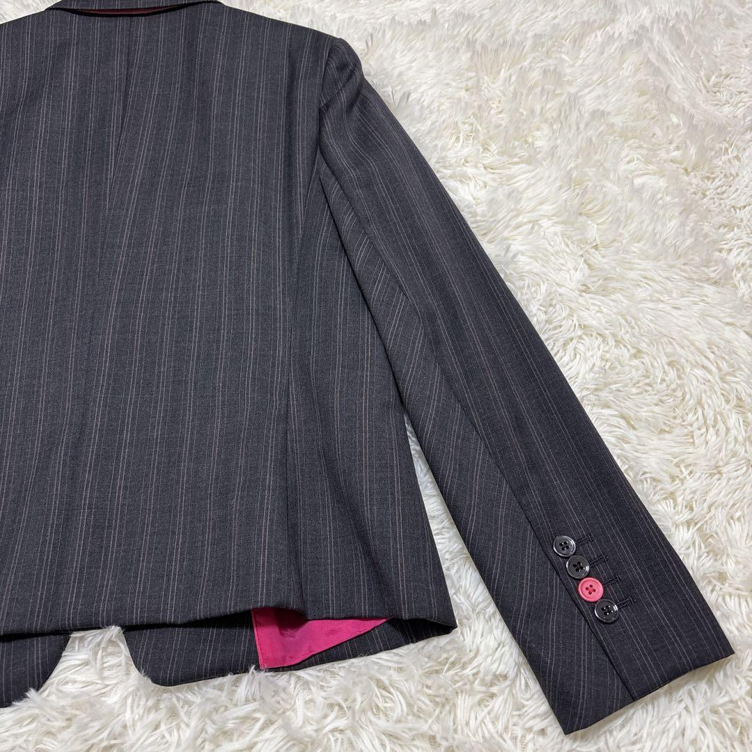 ピーエスポールスミス　セットアップ　ダークグレー　裏地派手　XL相当　42