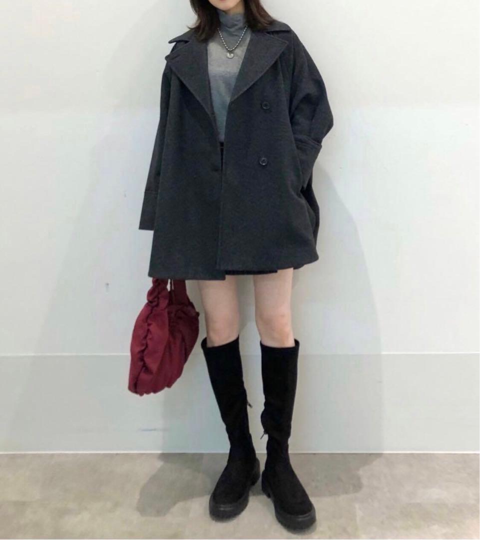 ぽ*可様 新品未使用　コージーメルトンケープコート　L GU