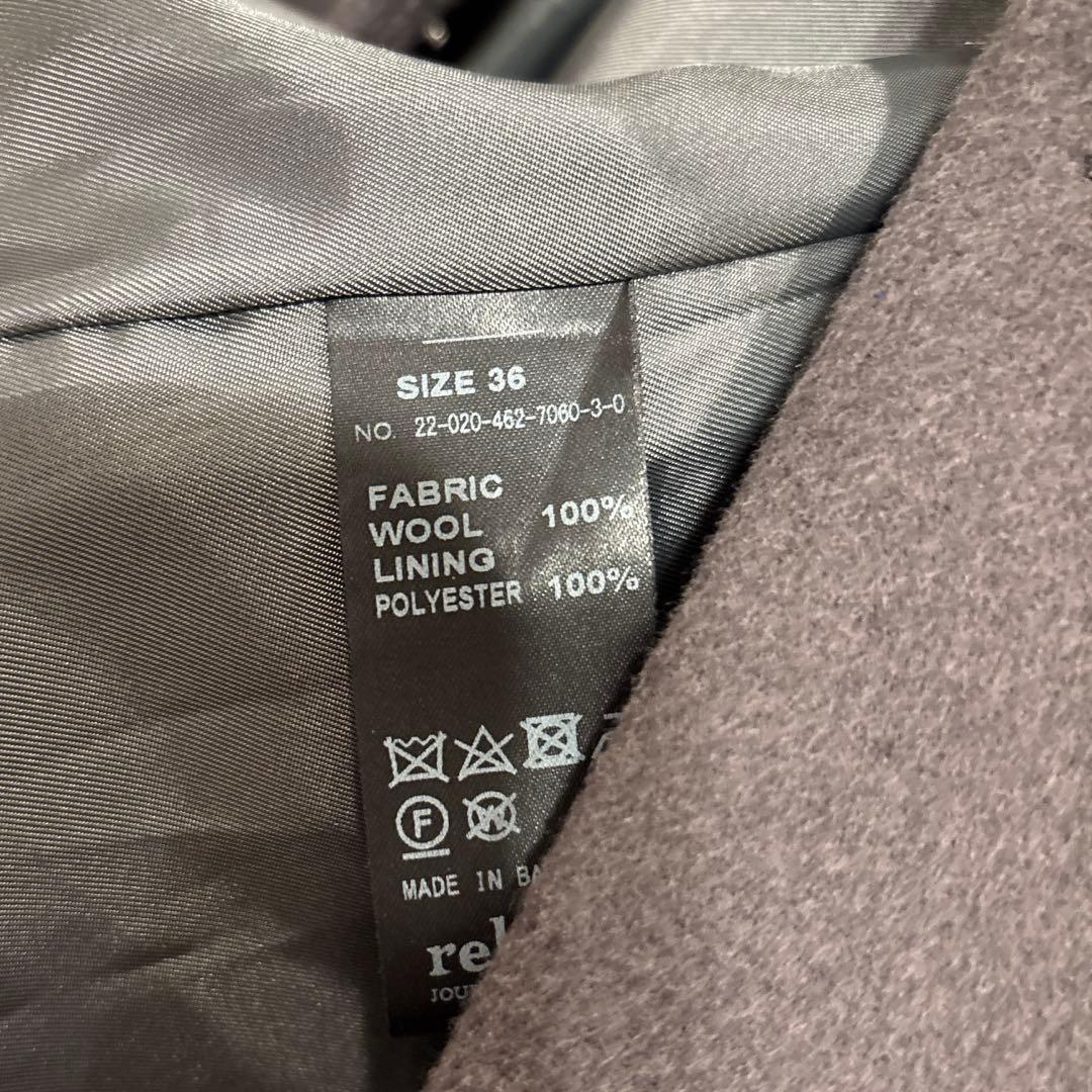 LANA WOOL140切り替えショートコート　グレー