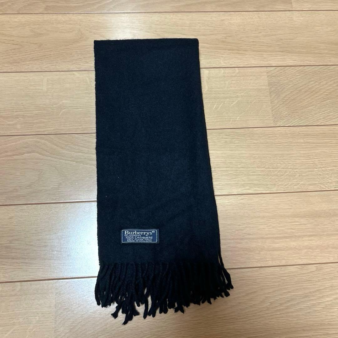 Burberrys 100%カシミヤ ネイビーマフラー
