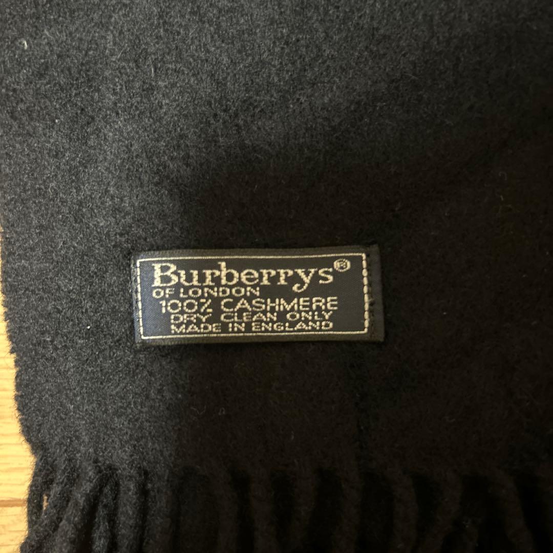 Burberrys 100%カシミヤ ネイビーマフラー