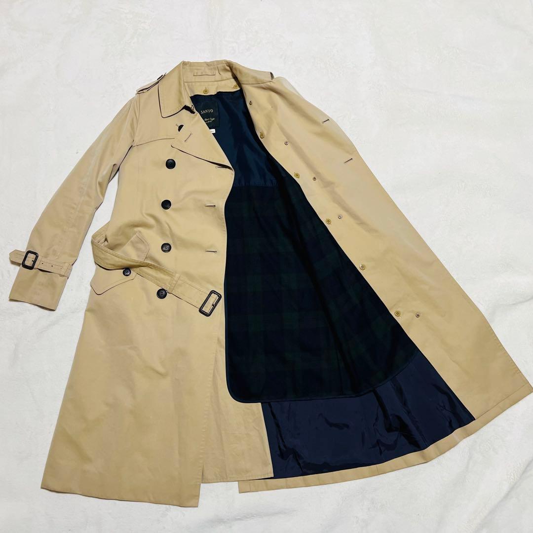 【美品】SANYO サンヨー 100年コート トレンチコート ライナー付き