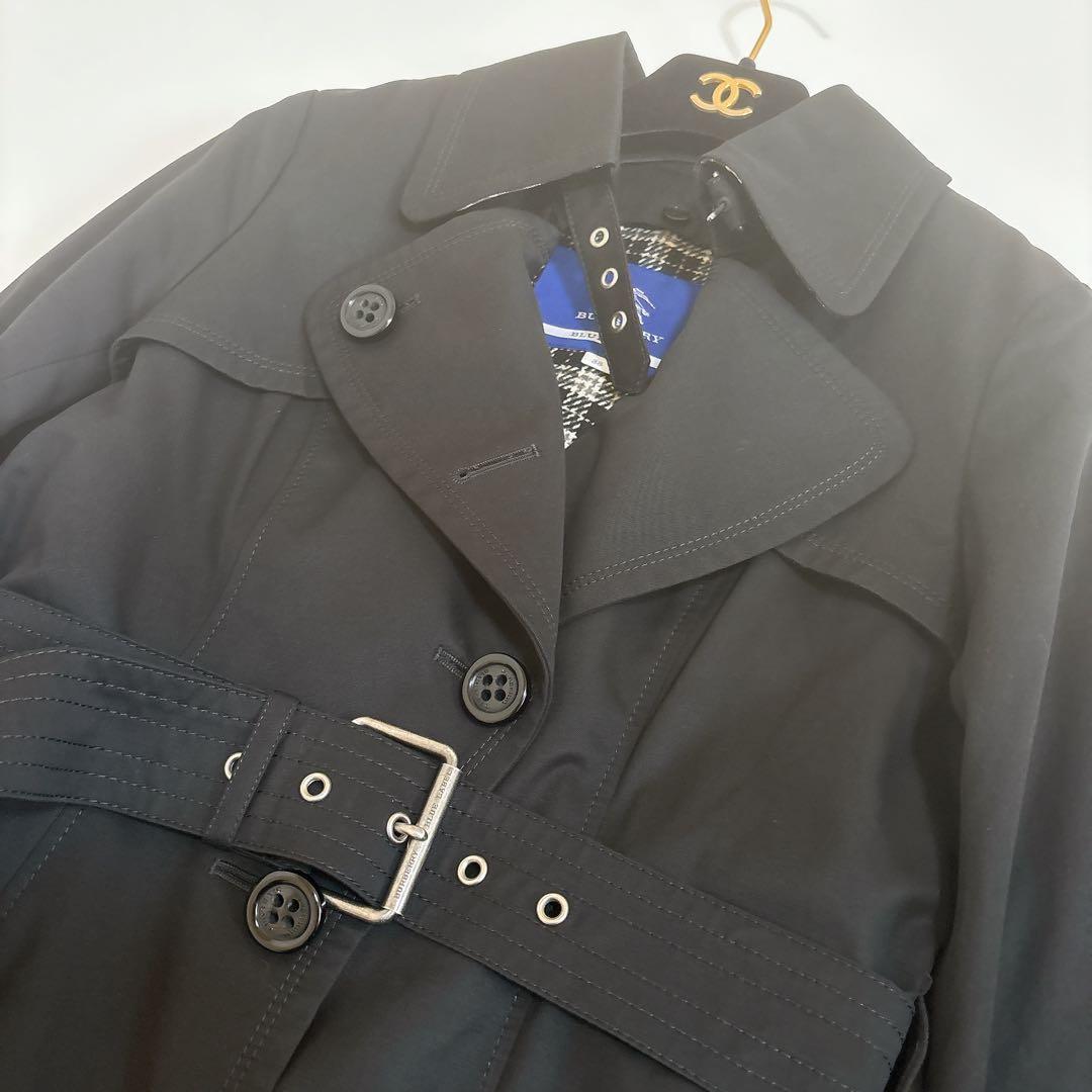 極美品☆バーバリーブルーレーベル ライナー付き トレンチコート 黒