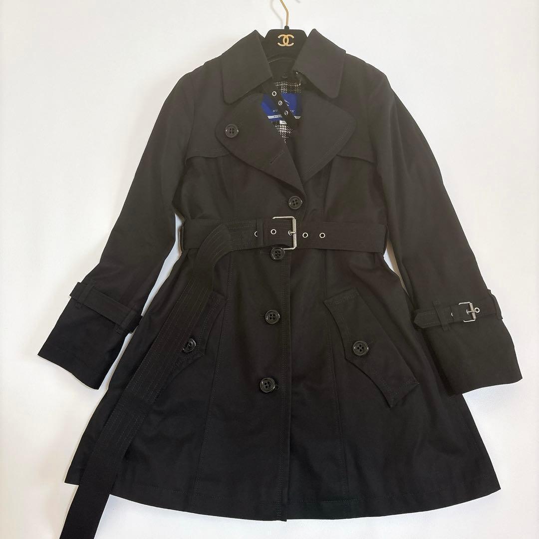 極美品☆バーバリーブルーレーベル ライナー付き トレンチコート 黒