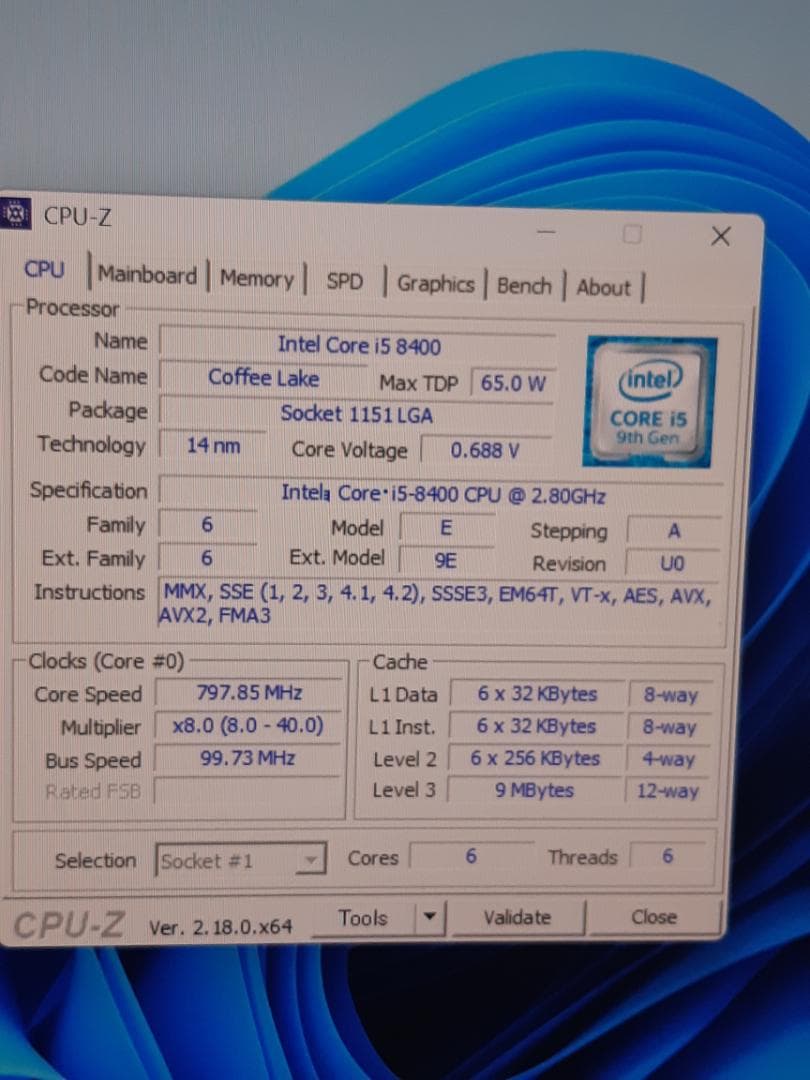 本日限定価格　自作PC　i5 8400・8GB・SSD128GB・GTX645
