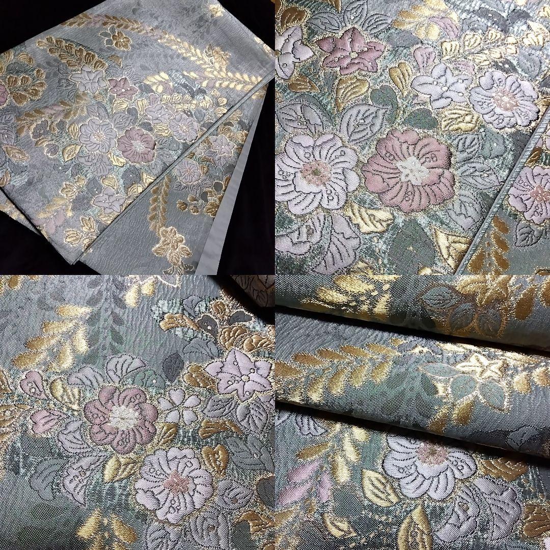 樋熊哲也 紺 青 辻ケ花 辻ヶ花 袋帯 セット 辻が花 作家物 落款 絞り金通し