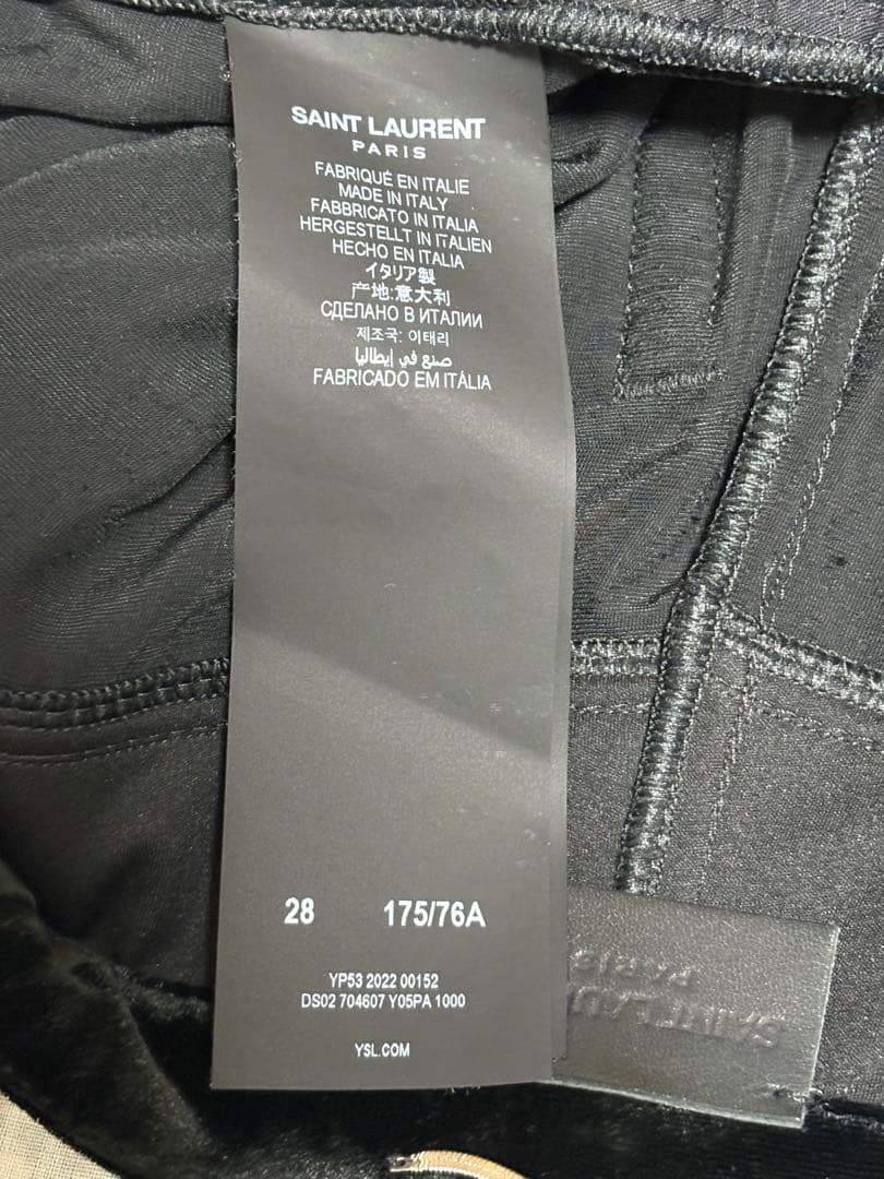 22AW SAINT LAURENT ベルベット ワイドパンツ